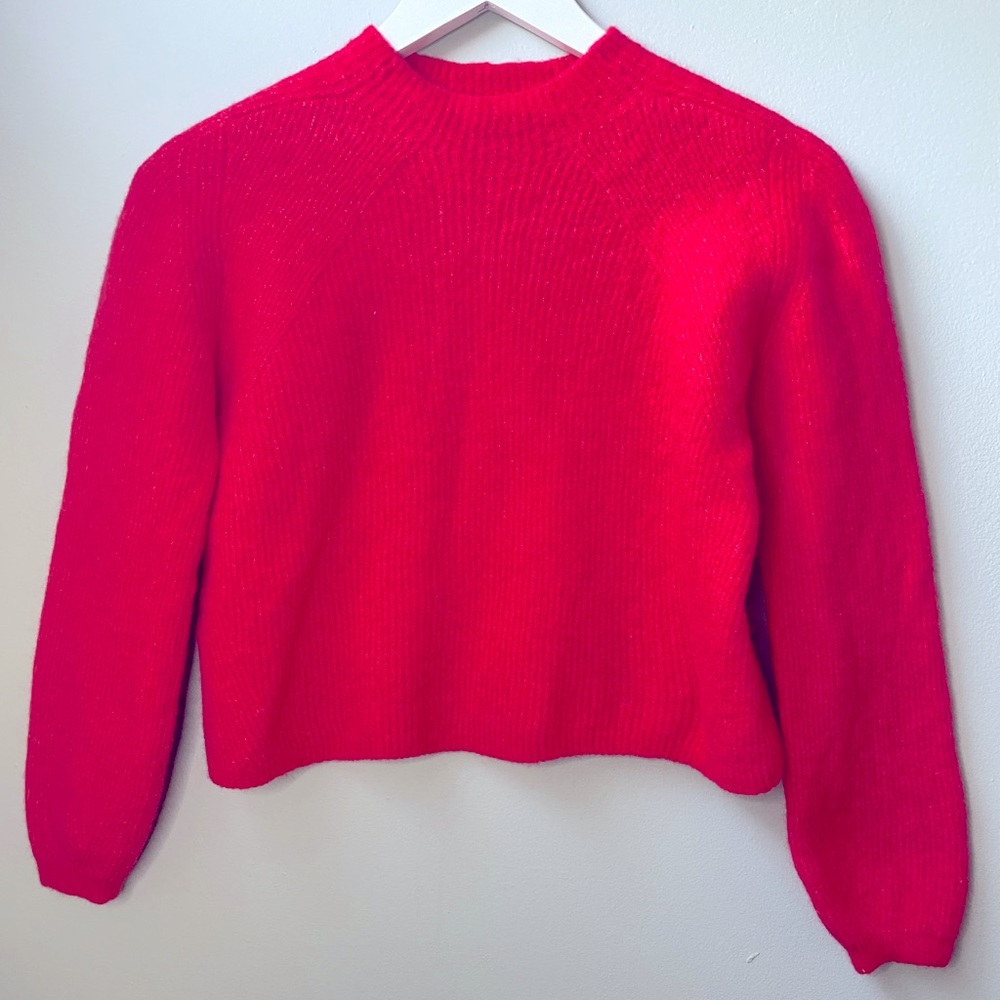Banana Republic Crop Ribbed Red Sweater size M